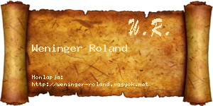 Weninger Roland névjegykártya